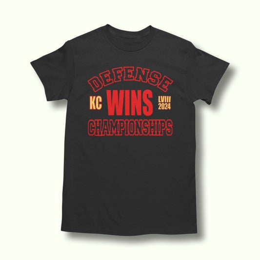 Defense Wins Shirt - Clark Kustoms black Kansas City Chiefs inspired Super Bowl shirt.  